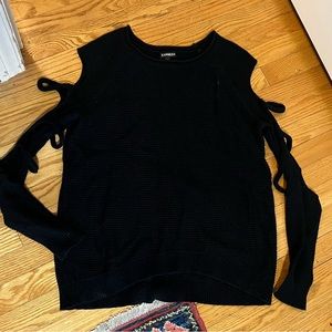 EXPRESS sweater with multiple cut outs on arms